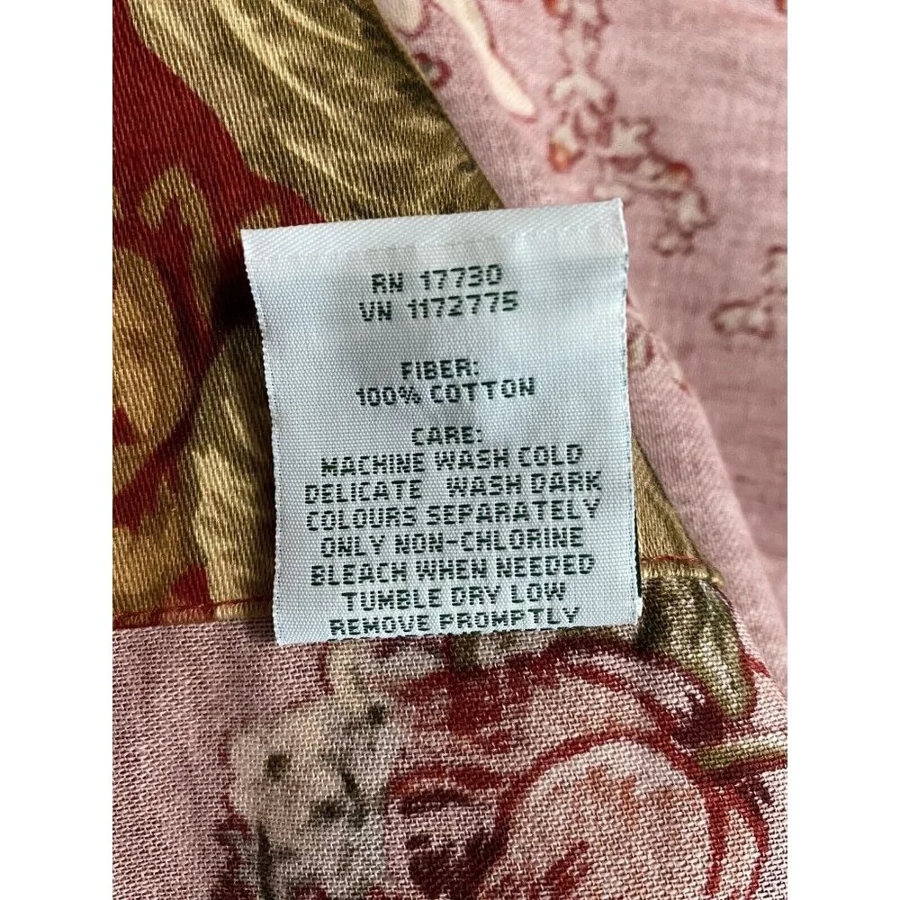 Waverly Ballad Bouquet BALLON SHADE VALANCE Curtains Crimson Red Cabbage Rose